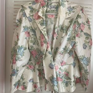 Vintage Floral Button Up Peplum